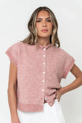Percey Knit Cardigan in Pink