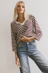 Mason Collared Sweater in Burgundy FINAL SALE