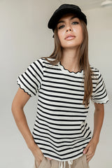 Walker Scalloped Top in Black