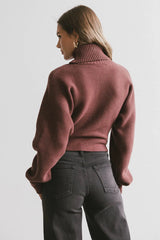 Gracelyn Turtleneck Sweater in Redbrown FINAL SALE