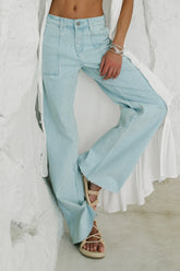 Sydney Striped Wide Leg Jeans