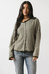 Lola Striped Sweater in Olive