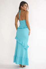 NADIA HALTER MAXI DRESS OCEAN BLUE