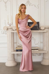 Danilynn Gown One Shoulder Satin Mermaid Dress