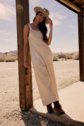Addey Knit Overalls in Cream FINAL SALE