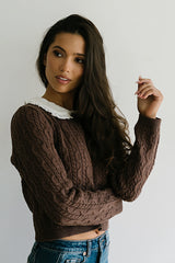 Hayley Collared Sweater in Brown FINAL SALE