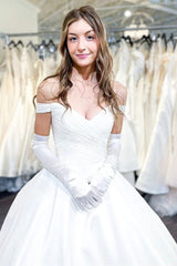 Vintage Off the Shoulder Bridal Ball Gown