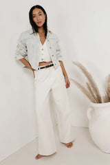 Georgia Wide Leg Jeans in Cream FINAL SALE