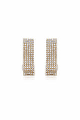Swaddled Pearl Crystal Teardrop Earrings