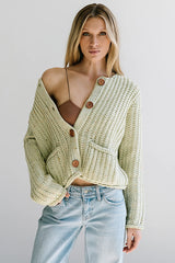 Holland Chunky Knit Cardigan in Sage FINAL SALE