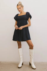 Dasha Textured Mini Dress in Navy FINAL SALE