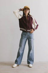 Sebastian Knit Jacket in Burgundy FINAL SALE
