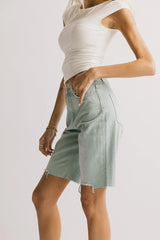 Marlene Denim Shorts in Seafoam FINAL SALE