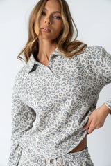 Patricia Collared Sweatshirt in Leopard FINAL SALE