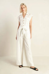 KNOW BETTER WHITE EYELET JUMPSUIT
