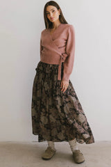 Heather Floral Maxi Skirt in Black FINAL SALE