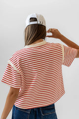 Ryker Striped T Shirt in Red FINAL SALE