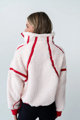 Lenny Sherpa Half Zip in Pink