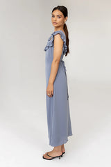 Lydia Ruffle Maxi Dress in Blue FINAL SALE