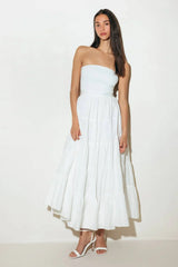 BREEZE OPEN BACK MIDI DRESS WHITE