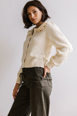 Maureen Collared Cardigan in Oatmeal FINAL SALE
