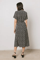 Malik Floral Midi Dress in Black FINAL SALE
