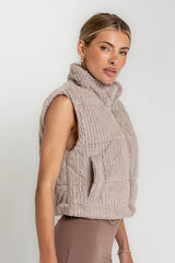 Ginny Fur Vest in Taupe