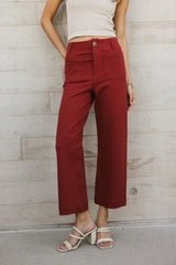 Sadie Wide Leg Pants in Brick FINAL SALE