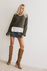 Serena Knit Sweater in Olive FINAL SALE