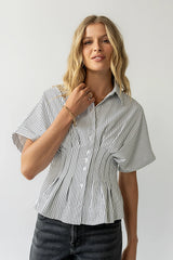 Alec Striped Blouse in White