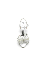 Peep Toe Chunky Wedding Shoes with Bow