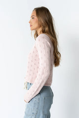 Kandy Scalloped Sweater in Pink
