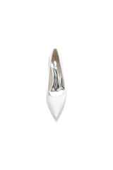 Pointed Toe Slip on Satin Chunky Heels