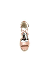 Elegant Nude Pink High Heels with Crossed Straps