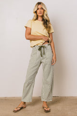 Jocelyn Barrel Jeans in Green Stripe FINAL SALE