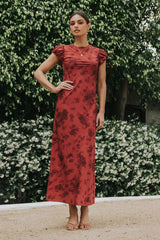 Ellianna Floral Maxi Dress in Brick