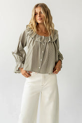 Ayla Gingham Blouse in Green