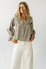 Ayla Gingham Blouse in Green