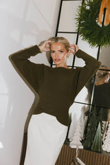 Azura Knit Sweater in Green FINAL SALE
