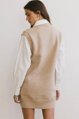 Dottie Mini Dress in Beige FINAL SALE