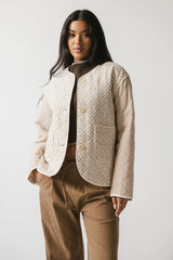 Lucas Quilted Jacket in Latte