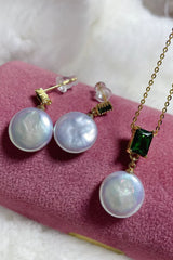 White Pearls Earings and Necklace