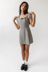 Alana Plaid Mini Dress in Sage