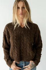Maxine Speckled Sweater in Brown