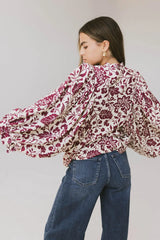 Nona Dolman Sleeve Blouse in Burgundy FINAL SALE