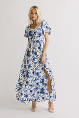 Mellanie Floral Maxi Dress in Blue FINAL SALE
