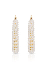 Pearl Wrapped Hoop Earrings