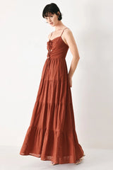 TERRACOTTA SUNSET CUT OUT MAXI DRESS
