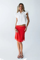 Henry Embroidered Blouse in Off White