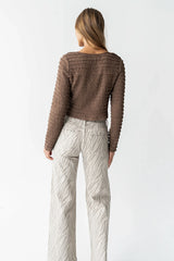 Jordy Textured Top in Brown FINAL SALE
